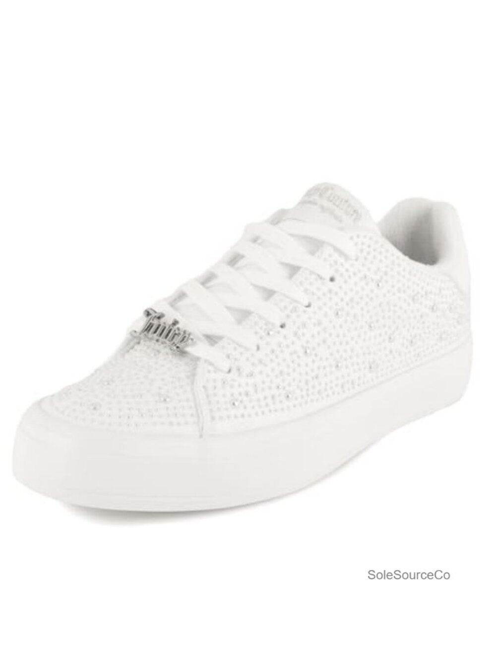 Faux Leather Pearl Platform Sneakers Lace-Up Round Toe Cushioned